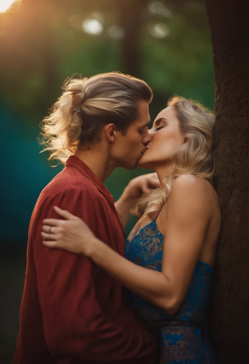 a couple of lovers kiss together