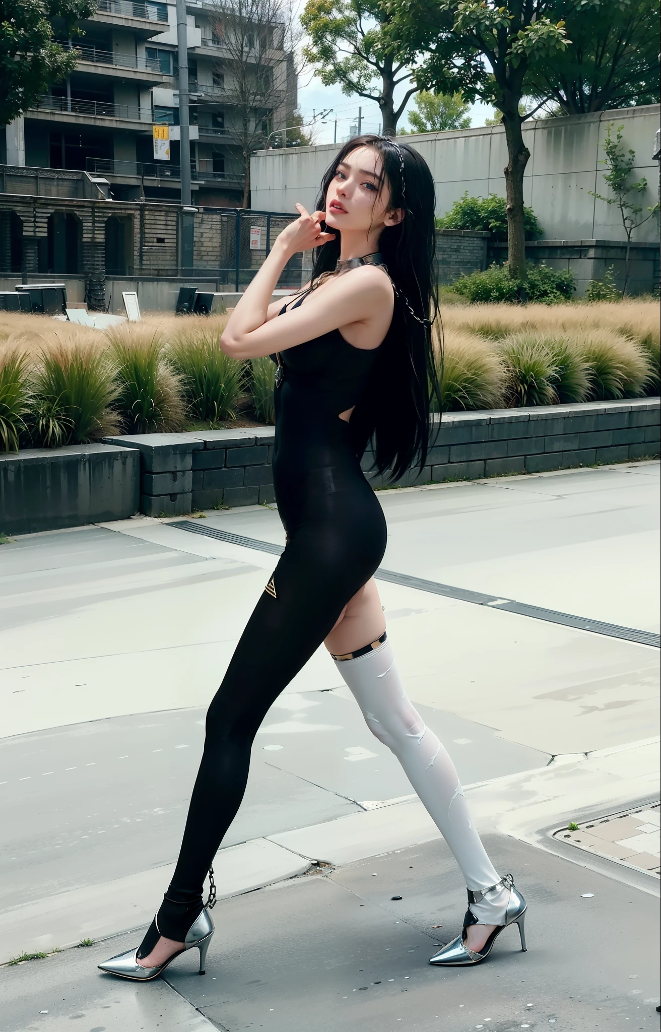 ,((Wearing a torn sheer costume of a superheroine)),(, No bra)), Wet crotch, Wet thighs, Beautiful girl with accentuated slender abs: 1.4, (((nipple tips protruding, areola is protruding, The shape of the pubic region is clearly visible)), sixpack abs: 1.4, Bust Botox, Photo, Sharpness, Unique 850 4, Koda850 k portrait camera, F1.6 shots, Ultra-realistic textures, Spectacular light textures, Cinestil 800 Fashion Mechanics, (futuristic sci-fi battle fashion: 1.1), (tied perfectly by chain), Restraint, Slaves, collars, ((wide prison with sunlight)), Dark fantasy, Realistic material details, extreme hight detail, Ultra-realistic materials ((Torn costume))), Wet, Cloudy, (Chained)), ((big emphasized by chains)), ((chains digging into crotch)), ( (Collar)), (, No bra), shredded costumes, broken golden shields and battle spears,, White combat gloves, Combat shoulder armor, Blood splattered on the face, Blood splattered, Realistic, (Bruises, Dirty, ripped clothing, skimpy clothing, Blood: 1.3), Torn Cape, Torn pantyhose, Long legs, ((iron pipe in the crotch)), Metallic shackles and fetters, ((chains hung from heaven)), Wet crotch is clearly visible, Swarovski's sword and the anatomy beneath his feet, (futuristic sci-fi battle fashion, Torn mesh stockings),Reflective tights