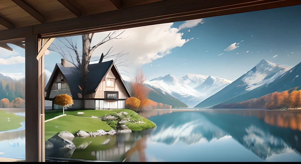a house near a lake