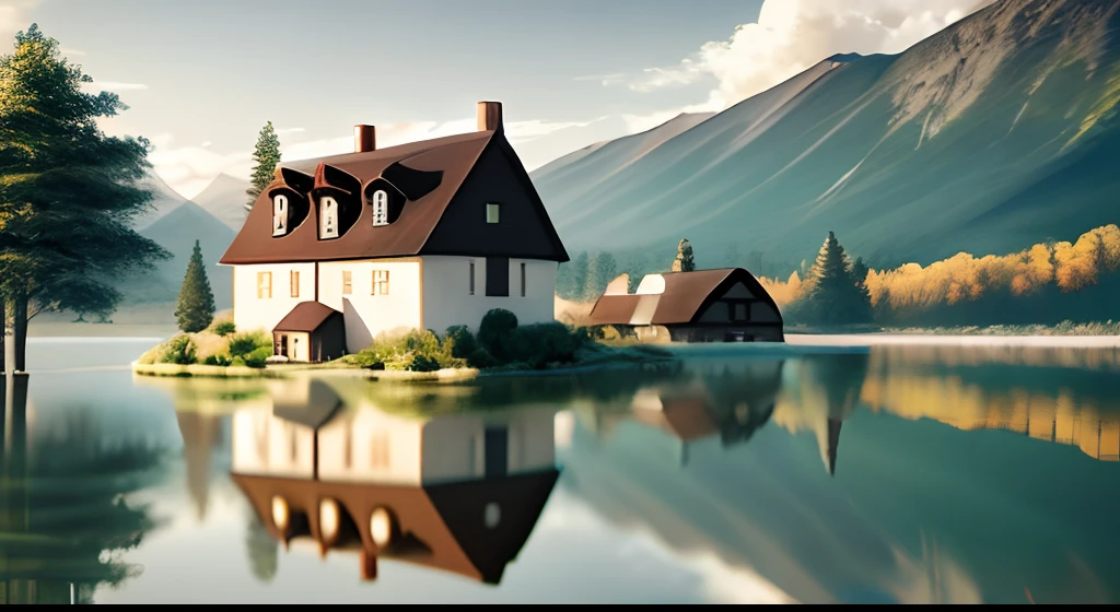 a house near a lake