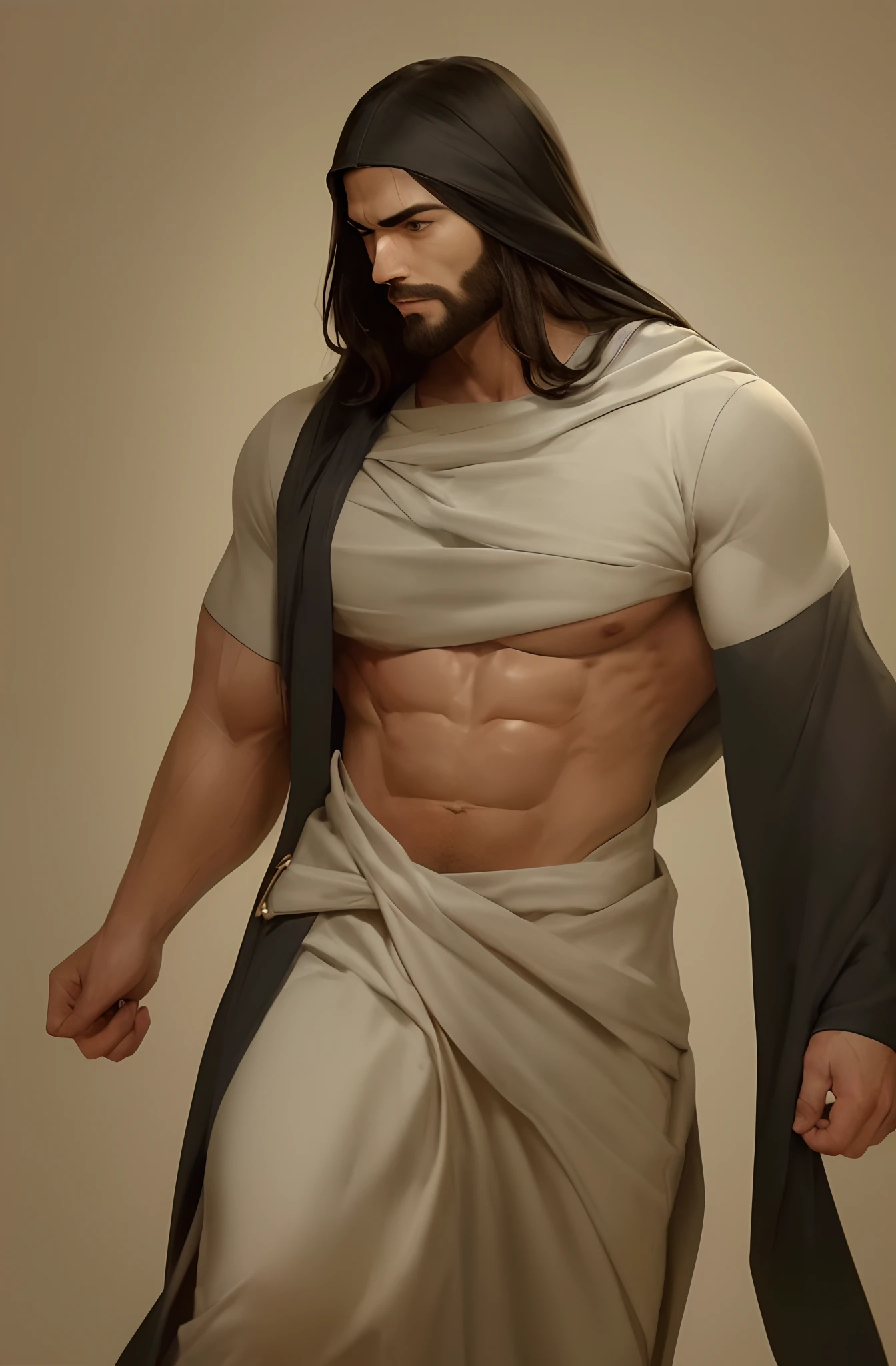 The muscular, handsome Jesus