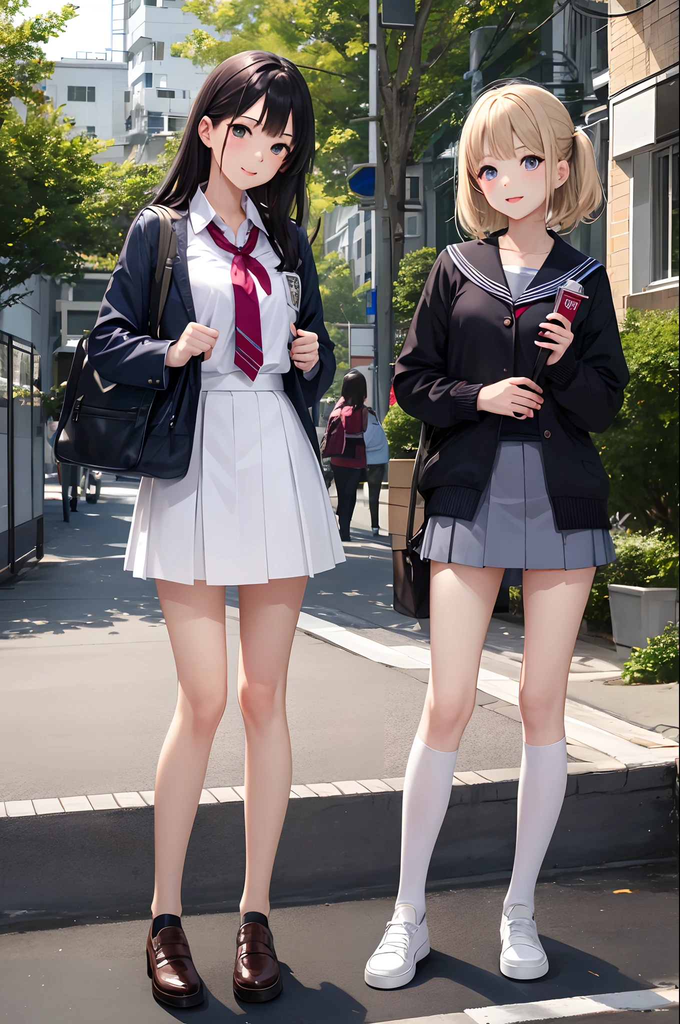 hi-school girl、valley、a beauty girl、Thin legs