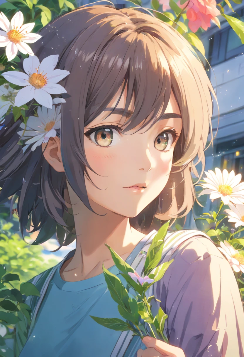 (insanely details, full bloom:1.5), ((Solo)), (Highest quality, (Colourful), (High sharpness), ((Detailed pupils)), With gray eyes, ((Painting:1.1)), (Digital painting:1.1), Detailed face and eyes,Masterpiece, Best quality, Highly detailed photo:1, 8K, tas...