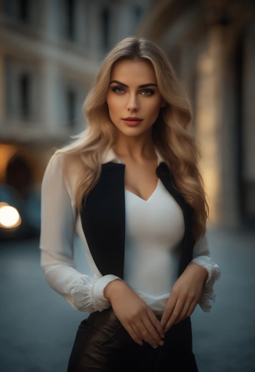 8k, masterpiece, RAW photo, en iyi kalite, fotorealistik, highly detailed CG unity 8k wallpaper, depth of field, Cinematic light, lens flaresi, ray tracing, (an extremely beautiful face, beautiful lips, Beautiful eyes), Face with intricate detail, (ultra-detailed skin), 1 girl, Dark, in deep shadows, beautiful ukranian girl, Ukranian model, 1 erkek, (a very fit and muscular body:1.3), (looking at the audience), (A GREAT TENACIOUS LOOK:1.3), (kolsuz), (Fashion City by Night, dark night, neon tabelalar, Blurred background), moda sokak gece, (arkada insan olmadan:1.3), beautiful earrings, bilezikler, kolye, pantyhose, clear eyes, Walking, (solgun ten), (big eyes), face forward, (upper body shot), (ipek renkli bir elbise:1.3), (blonde hair), (dar ve dantelli bir elbise), (saydam), (looking at the audience:1.3) open chest, very thin, medium-sized breasts, Don't turn your back, (Rear shot), saydam, Buttocks of medium size,.