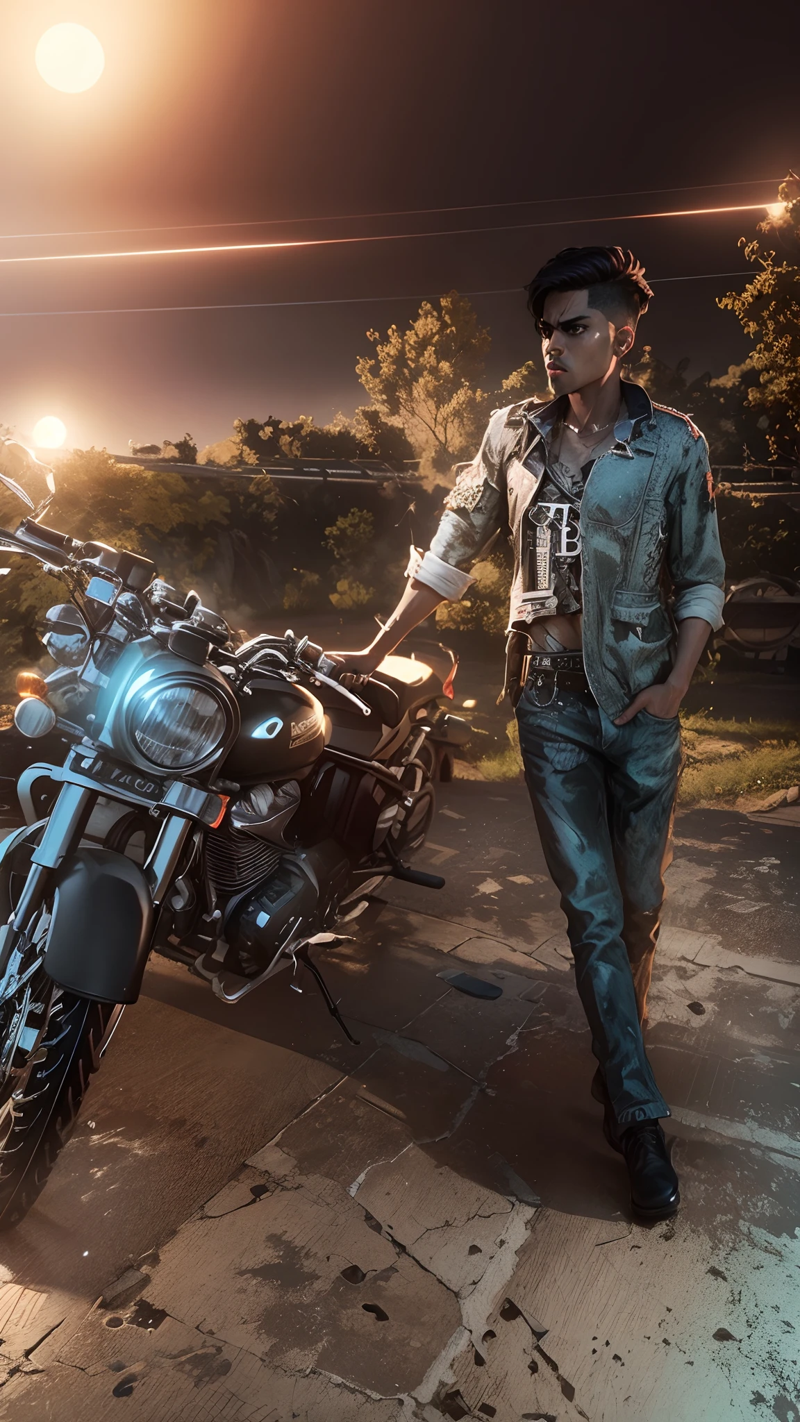 Change background realistic 8k ,gangster boy look