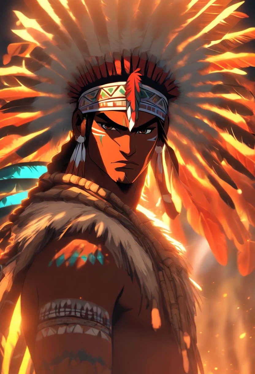(((Young Mayan Man)) best quality, ultra-high resolution, 4K detailed CG, masterpiece, Hunahpu, young man, blowpipe, Mayan clothing, Mayan mythology, Mexico, aesthetics, ((with Blowgun)) beautiful image , centered on the screen