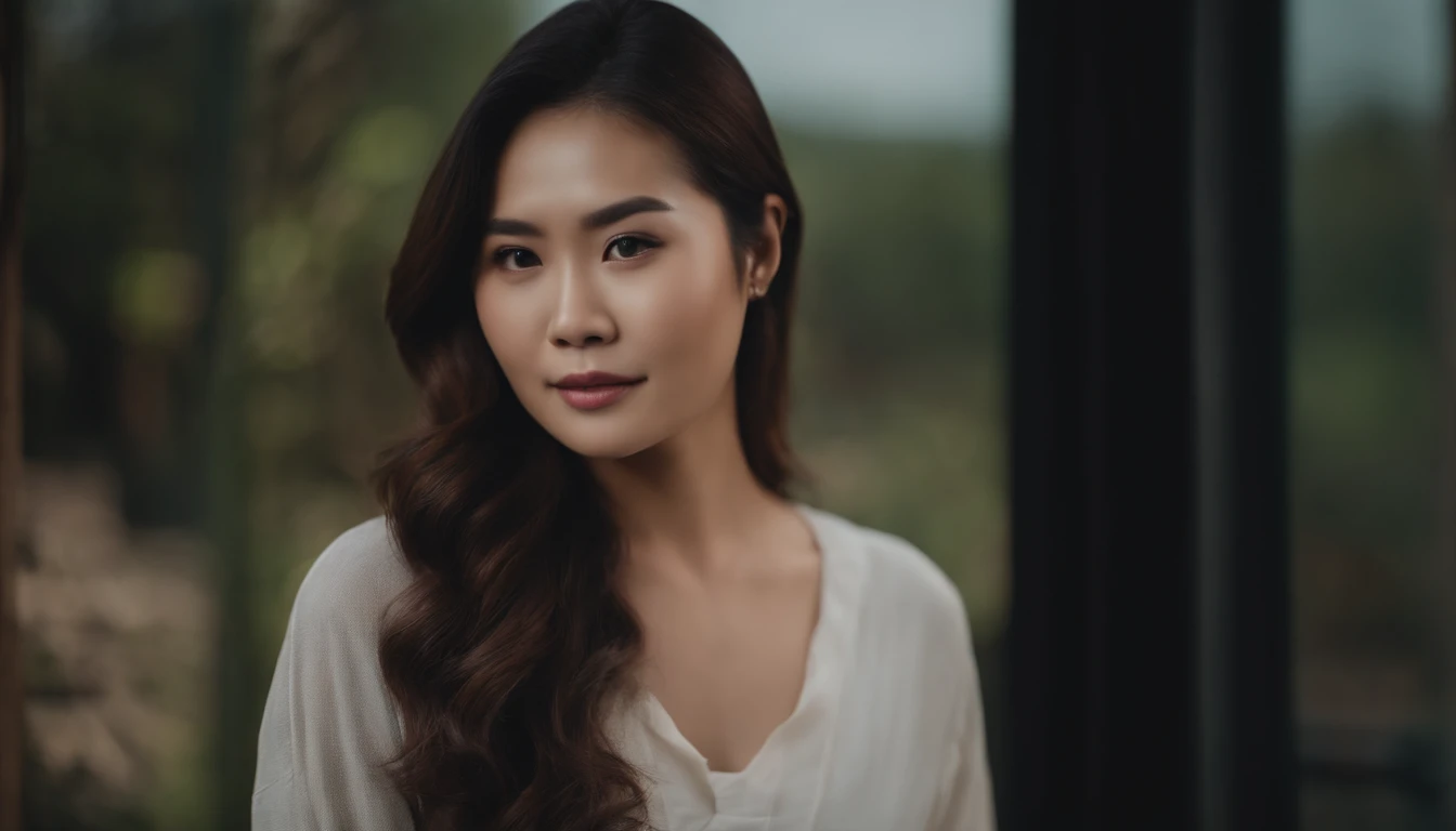 Photo portrait of attractive Asian woman with beauty skin hair and face