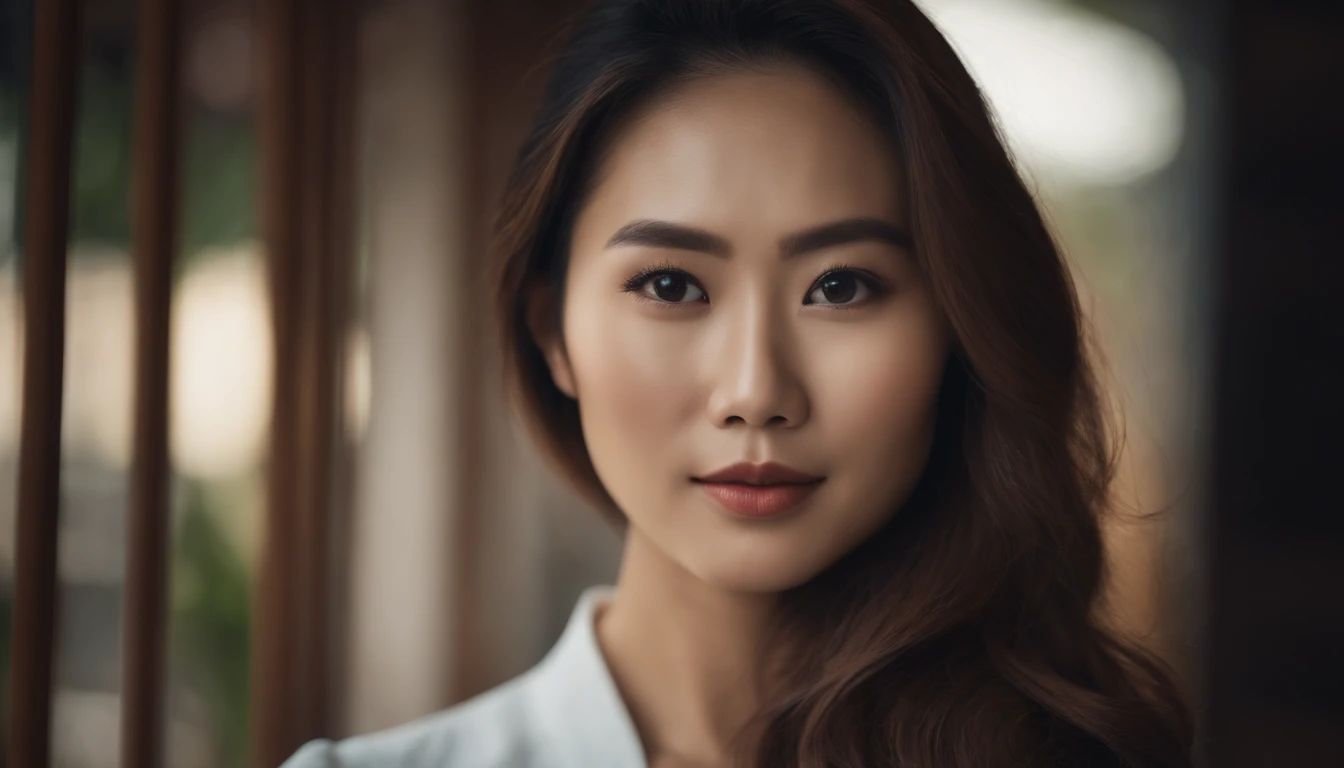 Photo portrait of attractive Asian woman with beauty skin hair and face