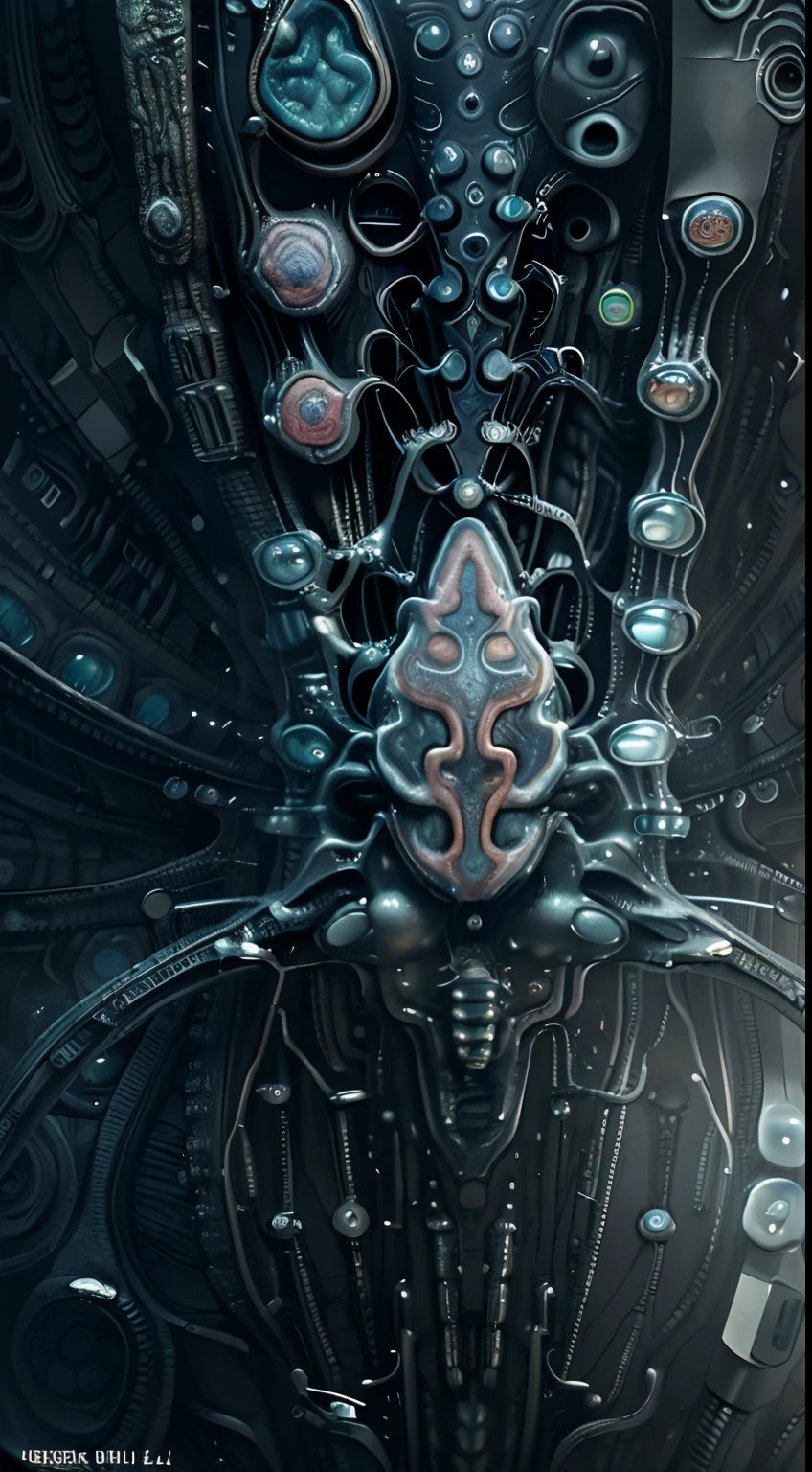 Masterpiece UHD best quality, a professional hyper-detailed 3d render like a Oil painting of the ((neuronal cells connections:1.4)) in theUnified-Theory, ((surrealism, hr giger:1.3)), (surreal concept art), lifelike, photorealistic, (digital painting), exquisite detailed, insanely detailed, Deep of filt,