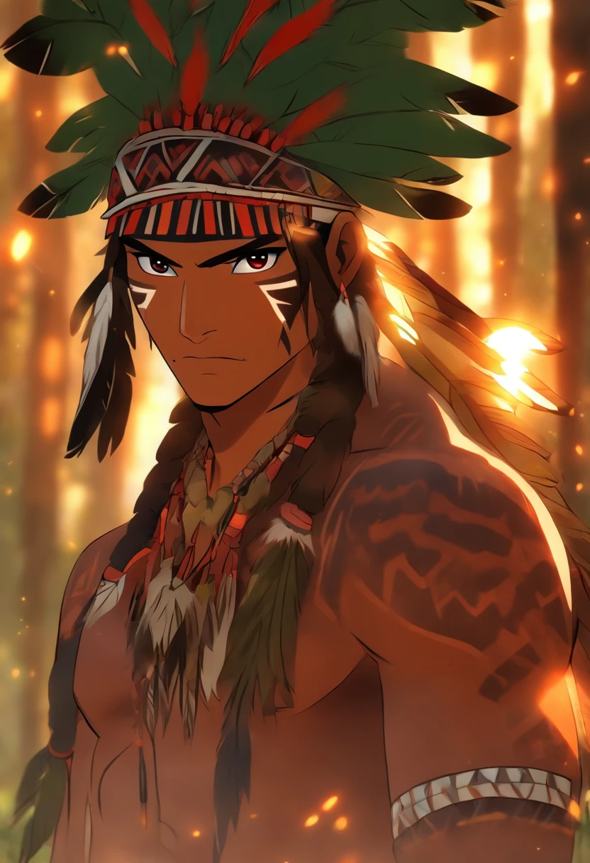 (((indigenous man ))) best quality, very high resolution, detailed CG in 4K, masterpiece, woman, reptilian, amazon brazil, indigenous people, indigenous tribes, indigenous city, forest, aesthetics, beautiful image, centered on the screen, full body