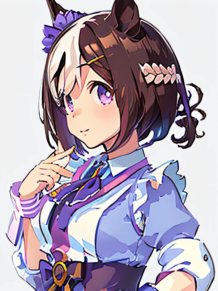 ((masutepiece)), ((Best Quality)), (Ultra-detailed), Anime style, Cute little girl s, 1girl in, Solo, Maid 00, ((Beautiful eyes))0, Smile,blue hairs