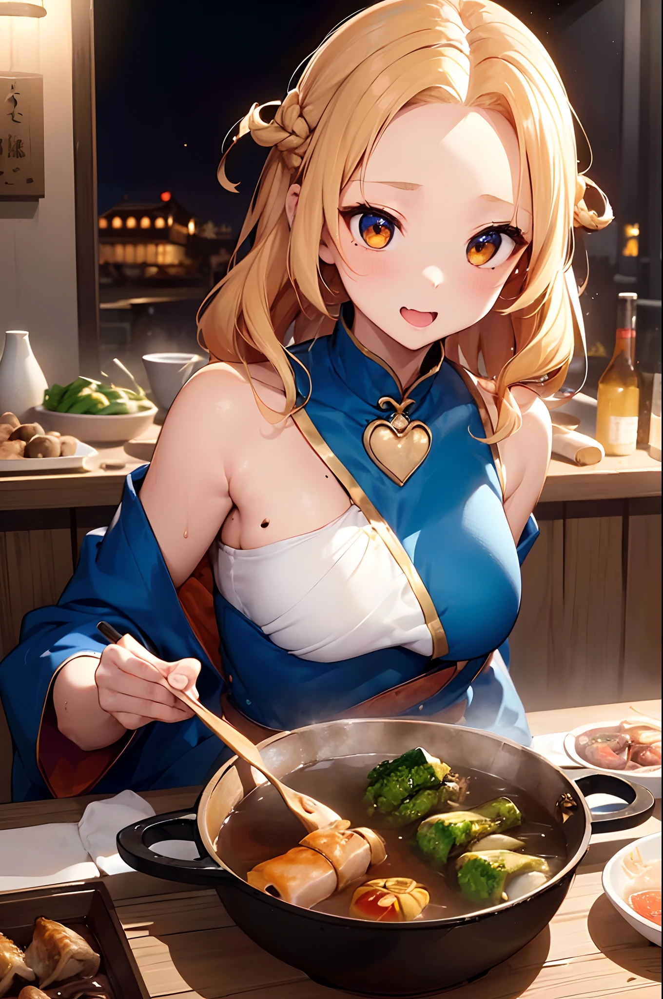 (fantasy:1.5),(anime,8k,masterpiece, top quality, best quality,beautiful and aesthetic:1.2,professional illustrasion:1.1,ultra detail:1.3,perfect lighting),extremely detailed,highest detailed,incredibly absurdres , highres, ultra detailed,intricate:1.6,(Alchemy Workshop:1.4),A girl mixing,Medicine in many small bottles,holding small potion,colorful:1.4,zentangle,(1girl),(girl),(Three kingdoms female warload),(highly detailed beautiful face and eyes,firm breasts),oily skin,((black,hair,short bob with short pony tail hair)),thin pubic hair,cute,lovely,34 years old,alchemist costume,Merchant's Clothing,smile,in the kitchen,smile,seductive weak smiling,(with sparkling eyes and a contagious smile),open mouth, Looking at Viewer,
