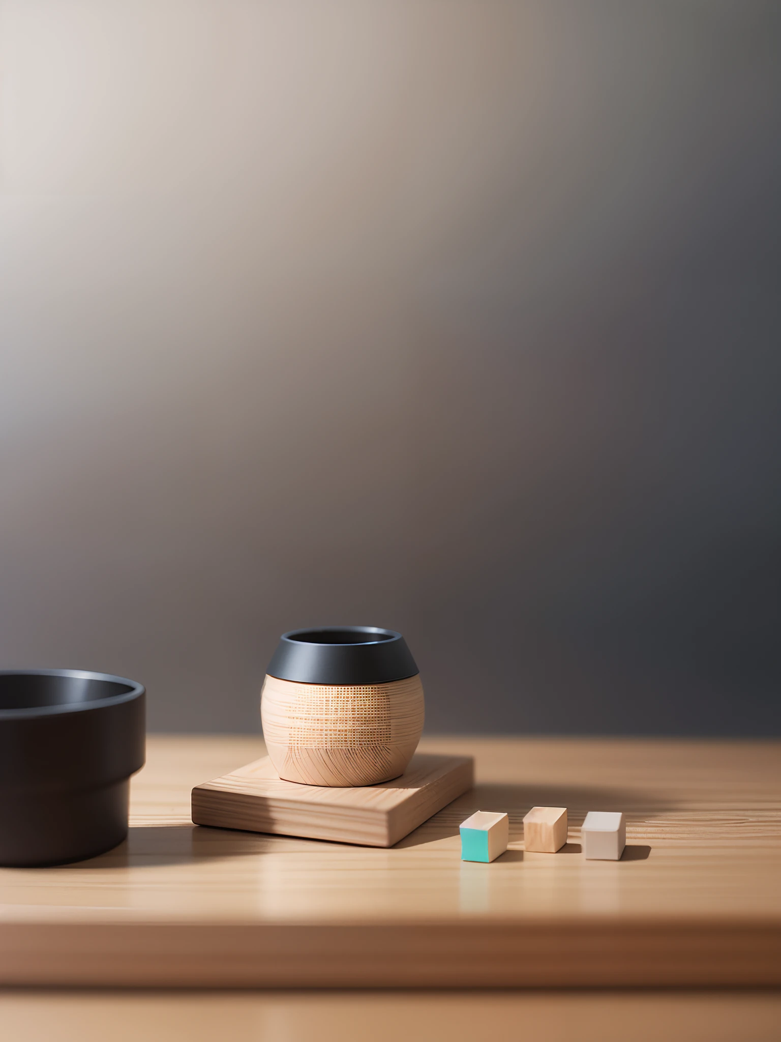 Product Photography::1.6, MUJI products placed on a textured geometric stand, minimalist style, minimalist lighting background from lKEA, professionally photographed through product photography, shot with a Hasu camera, shallow depth of field, focus on the center of the frame --auto --s2