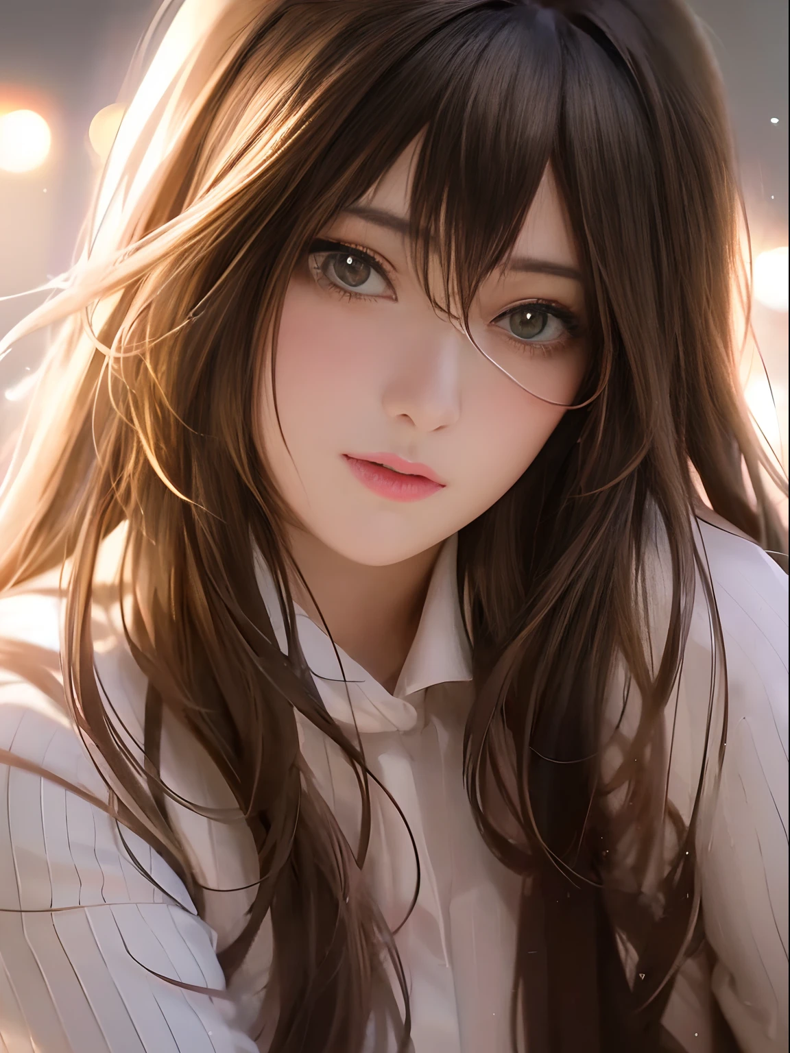 anime girl with long hair and white shirt posing for a picture, beautiful anime portrait, beautiful anime face, beautiful anime girl, portrait anime girl, stunning anime face portrait, detailed portrait of anime girl, realistic young anime girl, photorealistic anime, kawaii realistic portrait, cute natural anime face, cute anime girl portrait, pretty anime girl, attractive anime girl