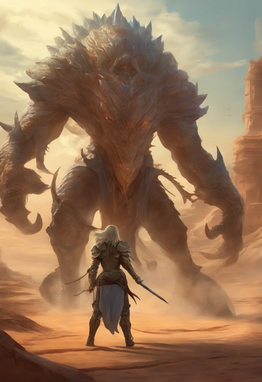 (full body,terrifying detailed eyes,terrifying detailed lips,extremely detailed eyes and face,longeyelashes),(best quality,4k,8k,highres,masterpiece:1.2),ultra-detailed,(realistic,photorealistic,photo-realistic:1.37),oil painting,desert background,sharp focus,studio lighting,vivid colors,physically-based rendering,horror,kraken attacking with giant hanging between legs,rpg art,rpg token,desert background,full body,big monster, terrifying creature,Fantastic digital art, attacking thick thighs and ass female knight in broken armor, thick female, female knight half naked with butt exposed through broken armor viewed from behind