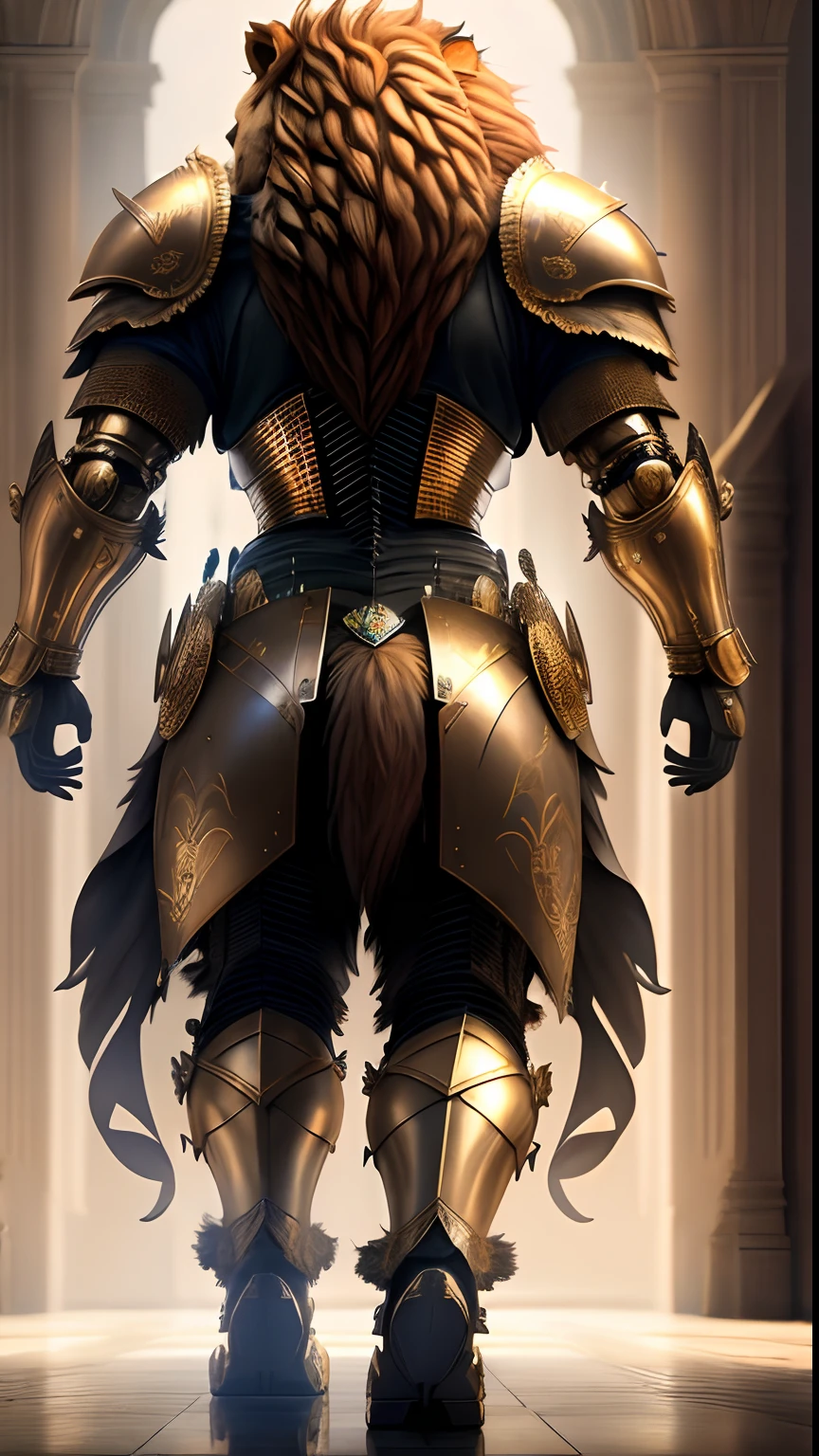 Animalrizz   ((lions)) 10, masterpiece, highres, Absurd,photorealistic portrait, Parley_armature, Lion in Armor ,Wear Parley_armature, Massive futuristic armor, running, move, Rocket propulsion,((from the side))