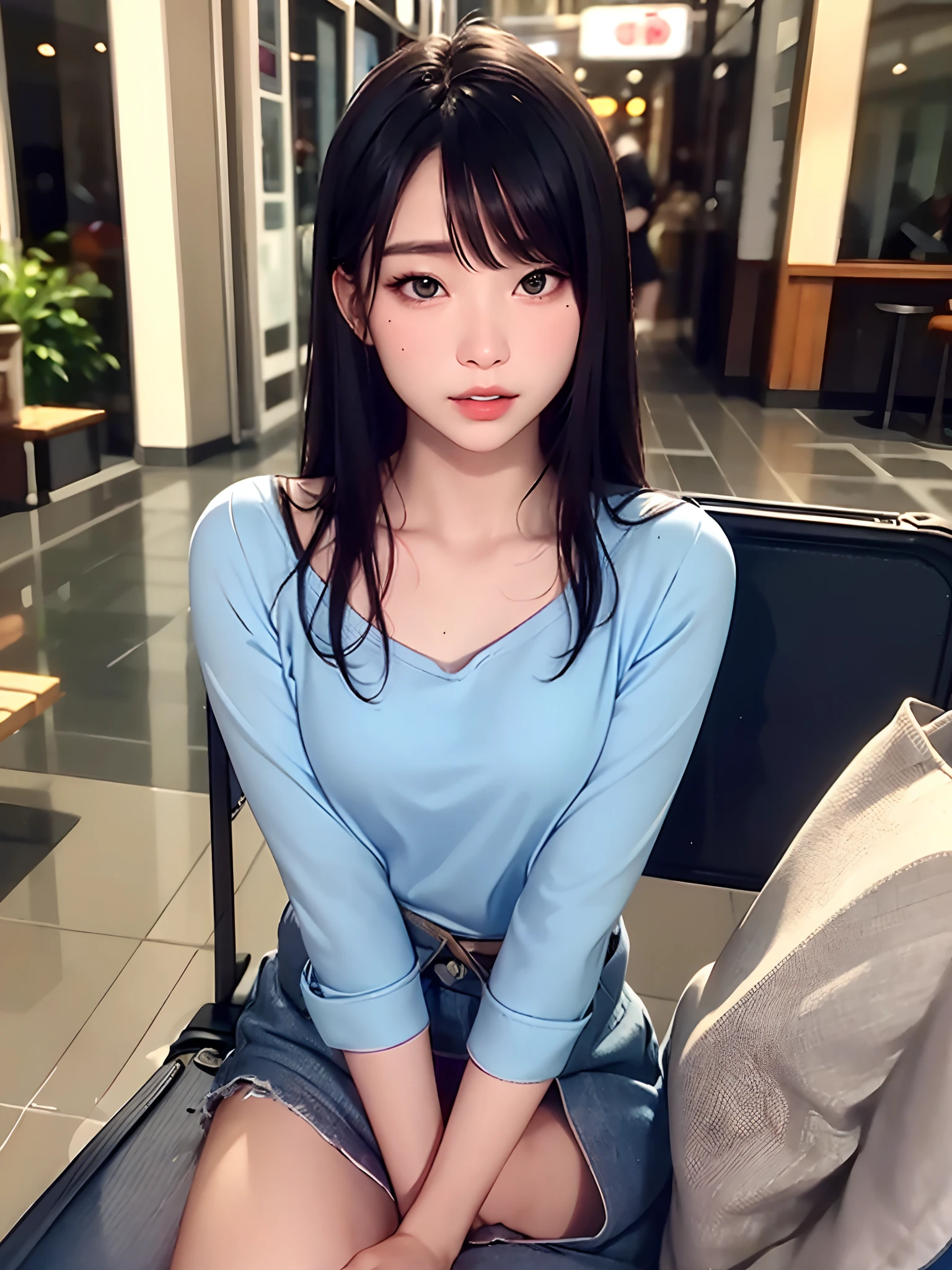 Alafi woman sitting on red leather sofa in living room, Gorgeous young Korean woman, Korean girl, Beautiful young Korean woman, Beautiful Asian girl, beautiful Korean women, sakimichan, Realistic young gravure idol, Asian girl, Young Asian girl, 4K], 4 k'' ], young lovely Korean faces, 4 km column, 4K post