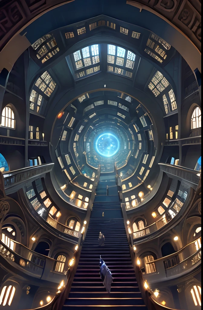 masterpiece, best quality
staring up infite climbing celestial library spiraling towards light, books, spirals, escher, dark souls, bloodborne fantastical, magical library, gradient, fantasy, trending artstation, fractals, ornate, matte painting --ar 1:3 --q 0.5
