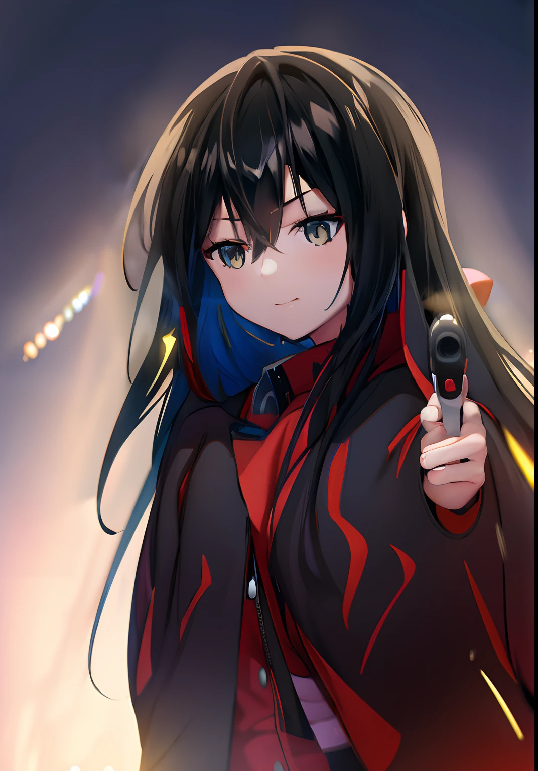 meteor shower,ssmile,Black hair,Amber eyes,animemanga girl