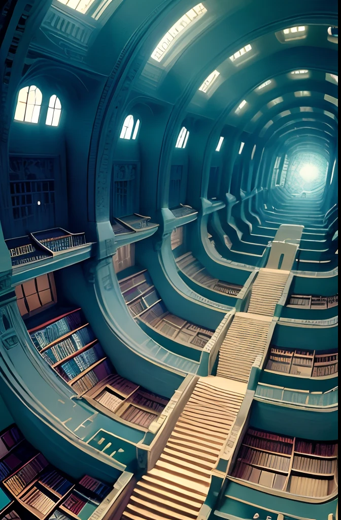 masterpiece, best quality
staring up infite climbing celestial library spiraling towards light, books, spirals, escher, dark souls, bloodborne fantastical, magical library, gradient, fantasy, trending artstation, fractals, ornate, matte painting --ar 1:3 --q 0.5