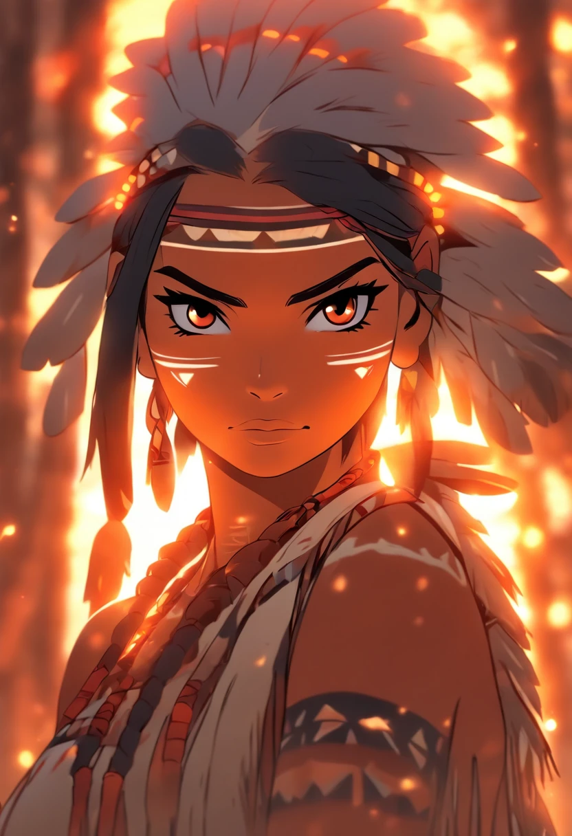 (((Indigenous woman))) best quality, very high resolution, detailed CG in 4K, masterpiece, white hair, amazon brazil, indigenous, indigenous tribes, indigenous city, forest, aesthetics, beautiful image, centered on screen, full body