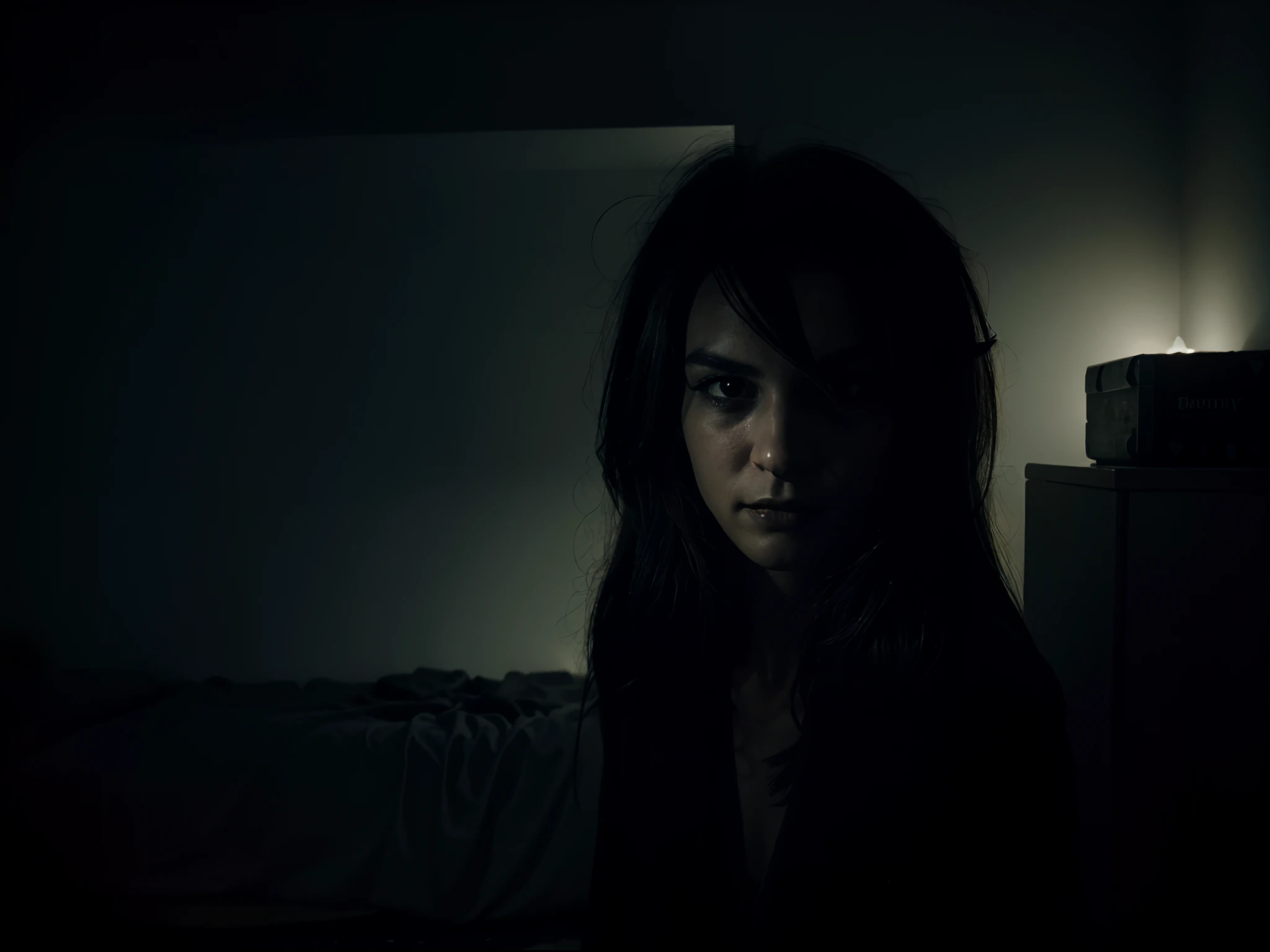 As you sleep, a dark monster with long teeth and long, bony fingers watches you from a dark corner of your room