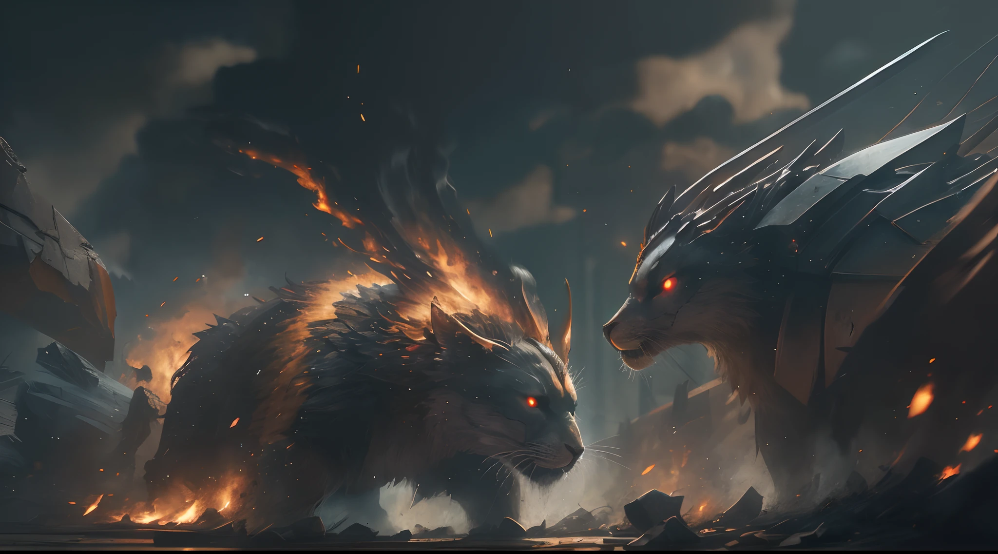 This stunning painting depicts an epic battle between a group of humans and an AI group. The number of characters is large, Can be seen in the smallest detail, Thanks to the high resolution of the image (8k). The picture is made in the style of animation, But it has photographic realism. Effects are displayed using RTX, hdr, and photorealistic techniques, Adding more depth and detail. The image quality is so high that you can feel almost the textures and feel every moment of the scene. General, This artwork is a real masterpiece and represents the best that can be done in the genre