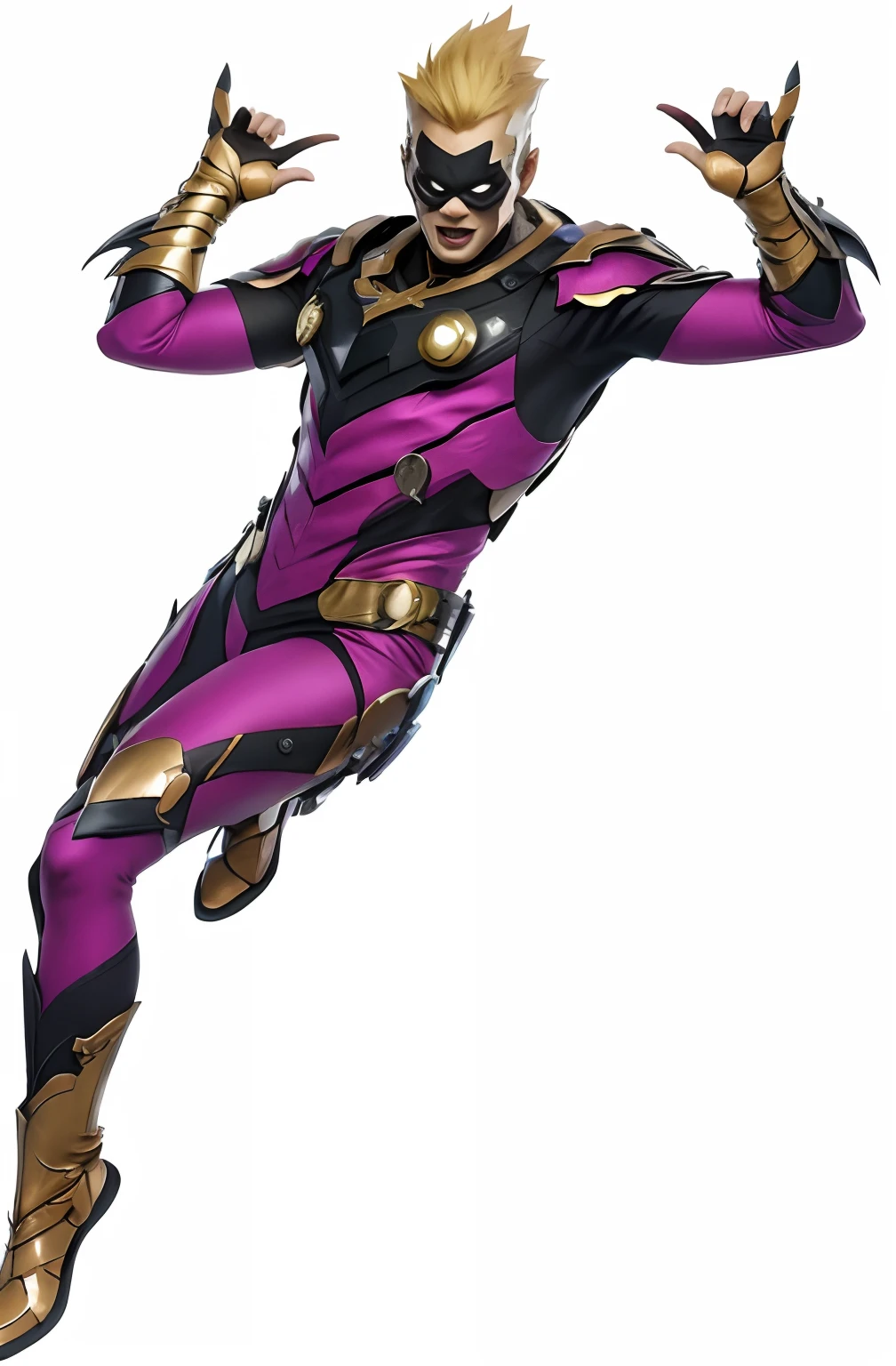 Funny super villain wearing an organic tech costume, Loading Tech Weapons, cores roxas