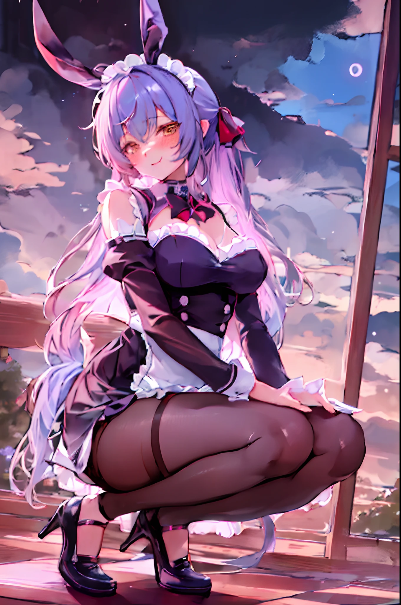 Woman in bunny costume sitting on wooden platform, Seductive Anime Girl, Cute anime waifu in a nice dress, Beautiful anime girl, beautiful alluring anime woman, (Anime Girl), small curvy , charming anime girls, anime goddess, from girls frontline, Anime Best Girl, beautiful anime woman, gorgeous maid, pretty anime girl, marin kitagawa fanart