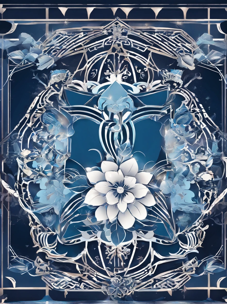 shape:hexagon
color:deep blues、white
Center pattern:Nurse silhouette
Class name:Class of 2021 Class of B29 Nursing
background:Gradient dark blue to light blue
Peripheral decoration:Line and heart patterns
front