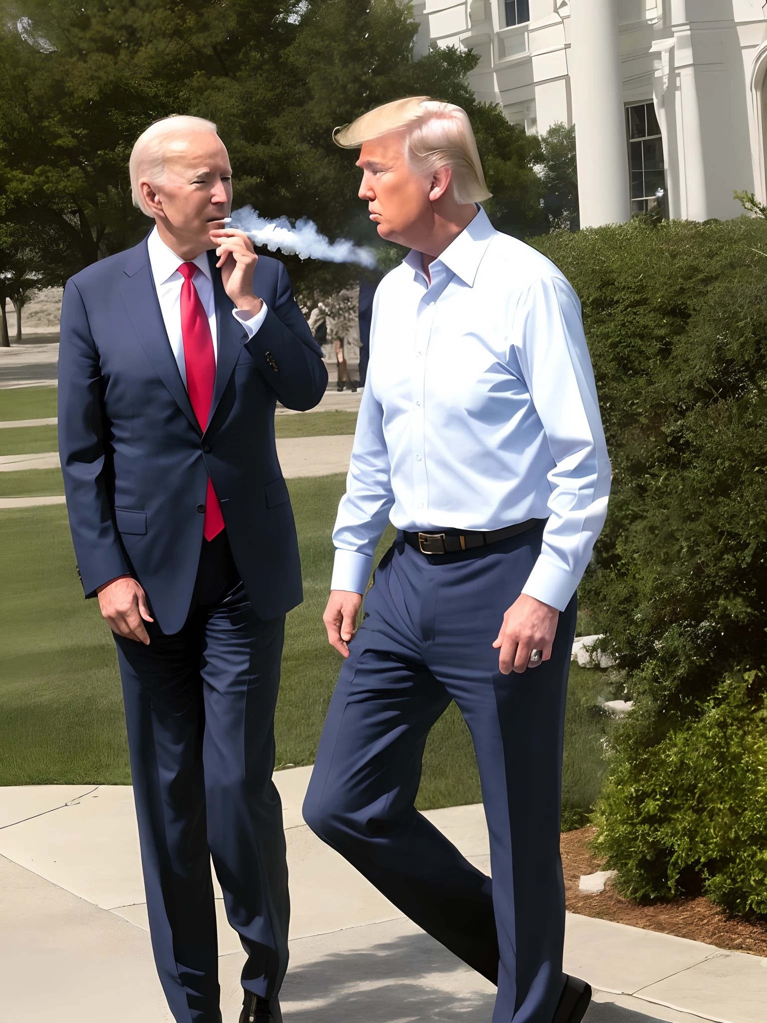 Donald Trump smoking weed with joe biden