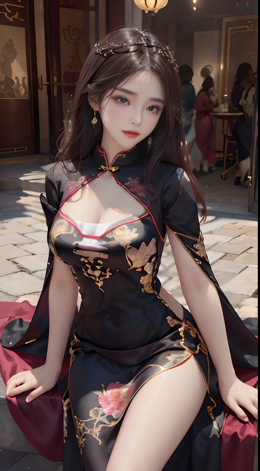 （（best qualtiy，8k，tmasterpiece：1.3））， The costumes worn by ancient princesses in winter were often full of ornate and elegant details，to maintain their warm and noble image。Below is the winter costume appearance of the ancient princess、Description of makeup and clothing details：

Clothing appearance：
The winter costumes of ancient princesses are designed to be exquisite and gorgeous，Usually made of silk、vellus hair、Made of expensive materials such as brocade。They often wear robes or long skirts，to cover the whole body and keep warm。These garments often present ornate embroidery、Gold and silver thread decoration and delicate embroidery，to show their noble status。Princesses also liked to wear fur shawls or Romanesque cloaks，These reinforce their majesty and mature image。

Makeup：
The makeup of ancient princesses focuses on finesse and shine，Usually based on fair skin。They often wear light makeup，Accentuates the contours of the eyes and lips，And use cosmetics containing pearlescent or gold elements to enhance the radiance of the face。Red lipstick and pink blush are often used to add a touch of glamour and vitality to their makeup。

Clothing details：
The details of the princesses' clothing show luxury and delicacy。They often wear valuable jewelry，For example, necklaces、Earrings and bracelets，These jewels are usually made of gemstones、Made of pearls or precious metals。Ornaments often reflect their status and family heritage。

Details on clothing are also important。The costumes of the princesses often had ornate embroidery、Lace、Metal accents or bead accents。They often wear wide sleeves、Streamlined or loose-fitting coat，Tunic treatment is performed on the waist，to highlight elegant curves。The skirt may have multiple layers of fluffy yarn or pleats，to add volume and romance。

generally，Ancient princess winter costume appearance、The makeup and clothing details are full of gorgeous and romantic elements，It shows their noble and noble status。