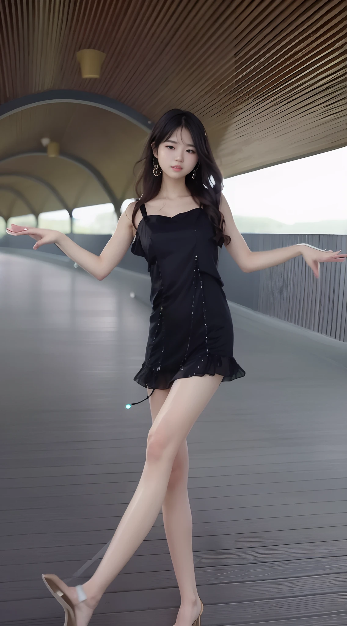Beautiful young Korean woman, a cute young woman, in dress