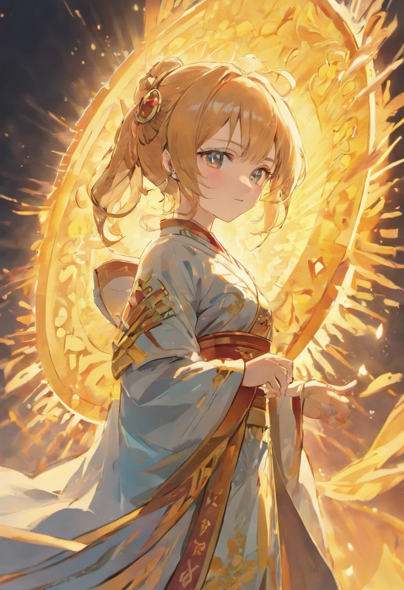 A girl, ancient Chinese costume, Whole body, Sunshine, Clear face, Clean white background, Masterpiece, Super detail, Epic composition, Ultra HD, High quality, Extremely detailed, offcial art, Uniform 8K wallpaper, Super detail, 32K