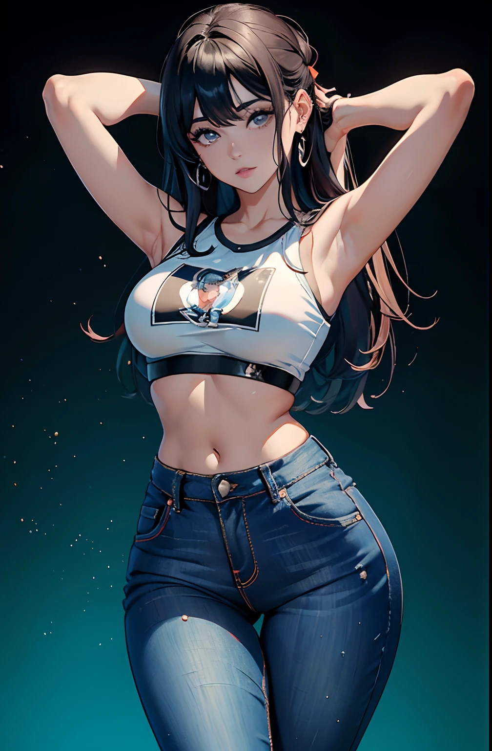 Naru Narusegawa, muito sensual, com roupas de funkeira, brasileira, na cidade do rio de janeiro, Brasil, dancing funk, rebolando, bunda grande, pernas grossas, usando um short jeans extremamente curto, usando uma mini blusa, umbigo com pirsing, sneakers Nike, cabelo comprido, Speaker behind, corpo inteiro, muito realista, extremamente sexy, 8k, 8k extremamente detalhado), (um extremamente delicado e bonito), (obra-prima), (melhor qualidade: 1.0), (ultra highres:1.0)