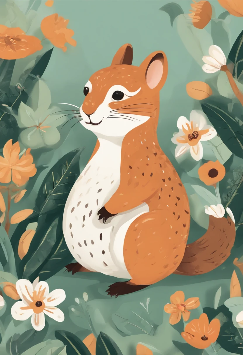 (Cartoon critters),adolable,(Sticker screen),white edges,Distribute to typesetting sets,Sticker style,Flat style,Small Animals,Cute Illustration,Flat illustration,Paper cutout,