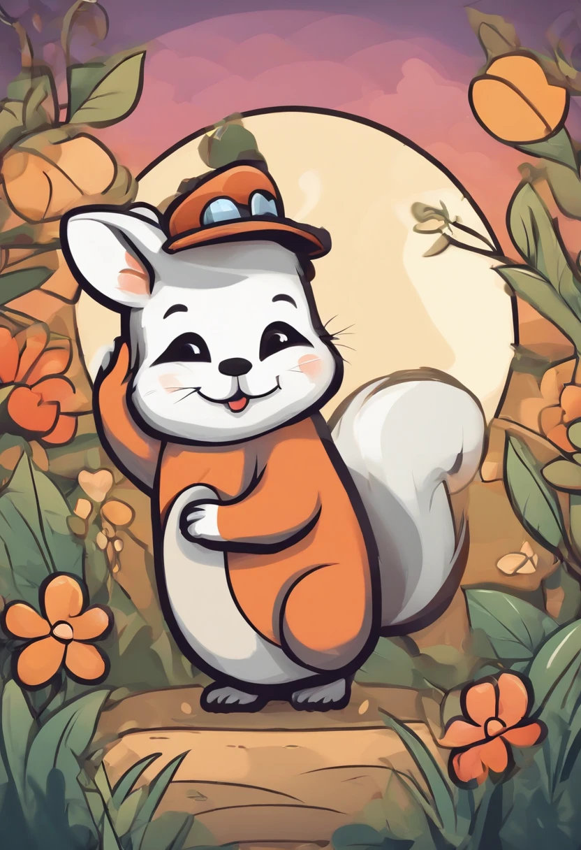 （Cartoon critters），adolable，（Sticker screen），white edges，Distribute to typesetting sets，Sticker style，Flat style，Small animals，cute illustration，Flat illustration，paper cut out，