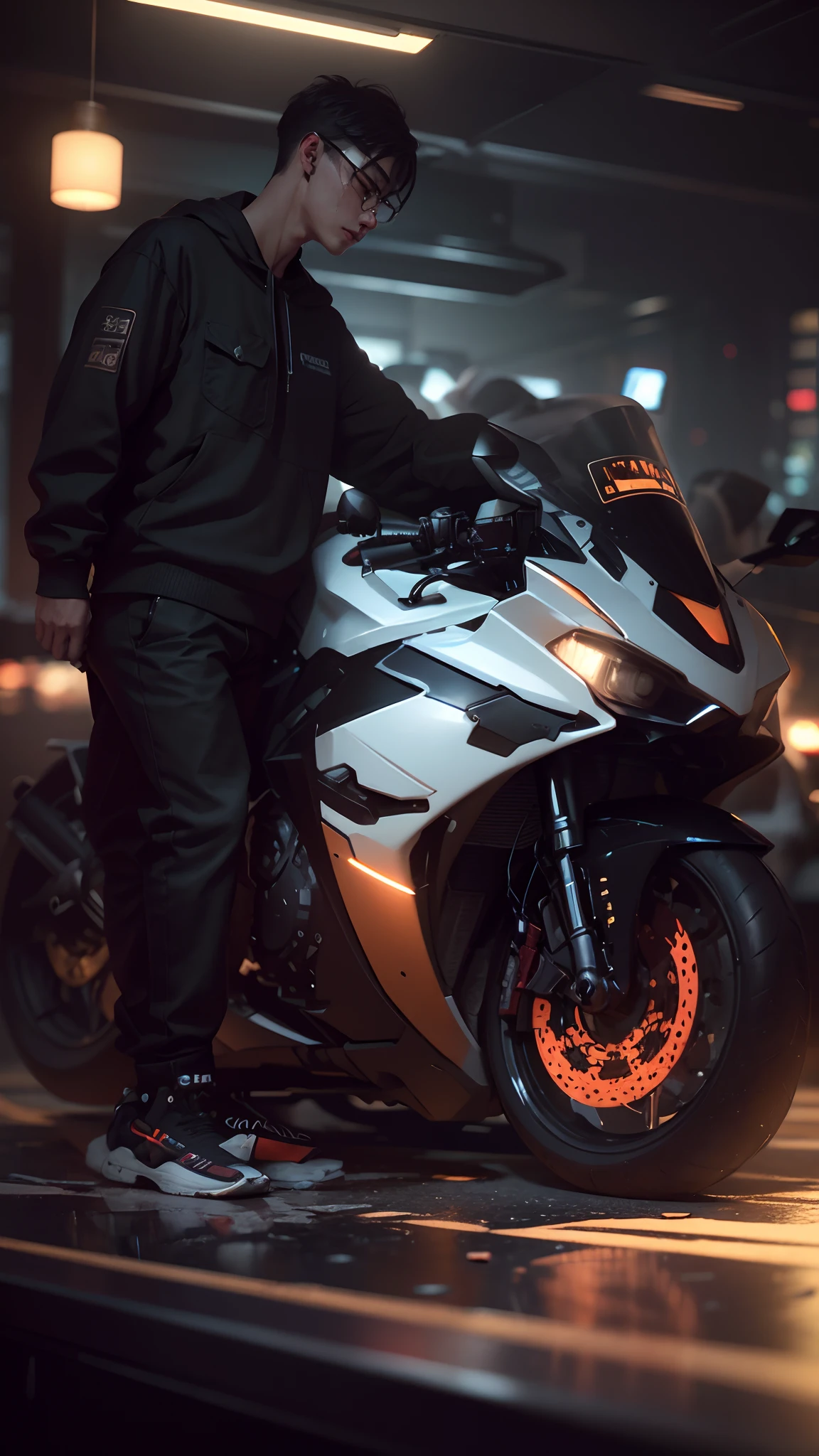 (hiperrealisme:1.1),(detail:1.2)8k,cyberpunk handsome korea boy, realistic face 8k, ultra realistic, bokeh