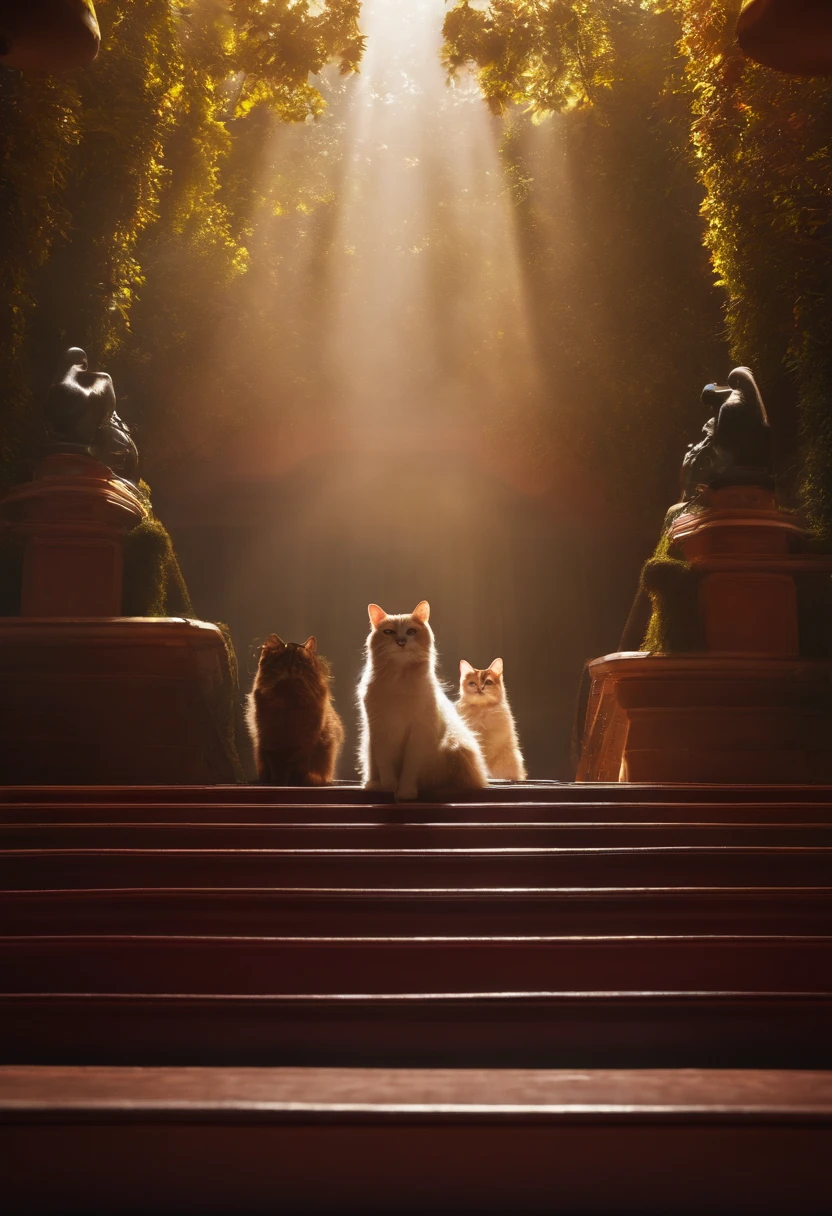 gatos sentados na cadeira do cinema