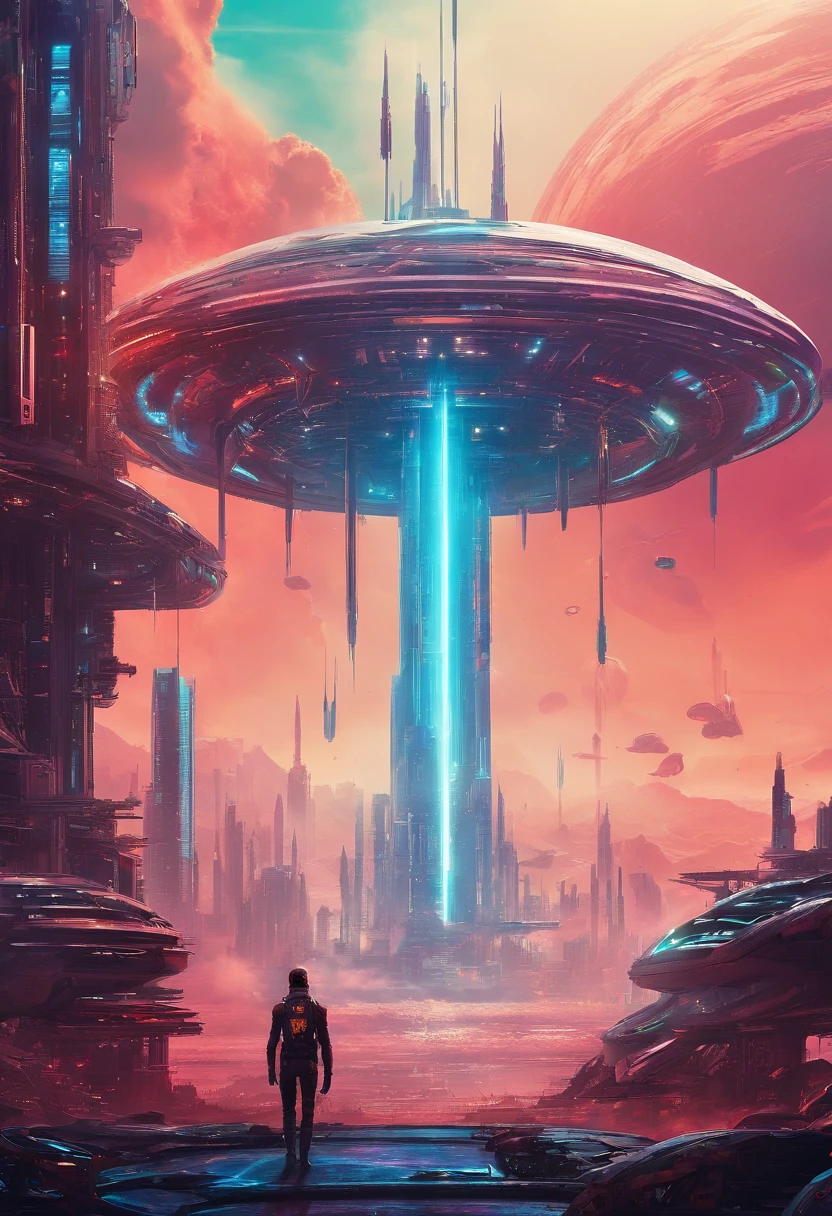 (best quality,8k,photographed),full science,manga style,vibrant colors,detailed characters,futuristic cityscape,intense battle,studio lighting,cool color palette,dystopian future