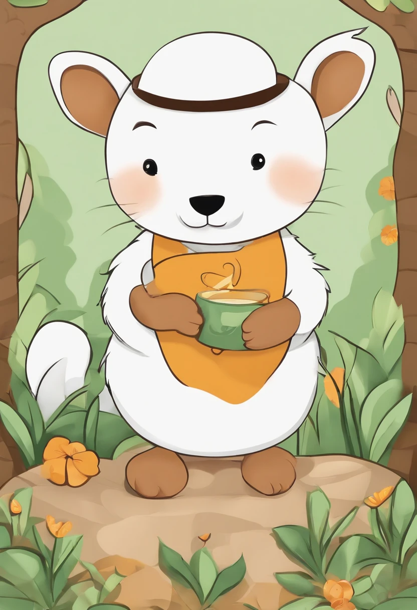 (Cartoon critters),adolable,(Sticker screen),white edges,Distribute to typesetting sets,(Sticker style),Flat style,Rich in color,(Small animals),cute illustration,flatillustration,paper cut out,solid color backdrop
