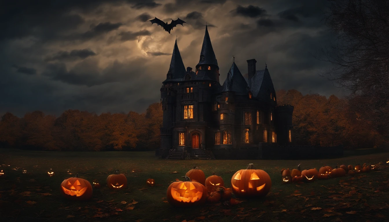 Halloween,Femelles,The Witch,courge,Castles,bat,salle,Voler dans le ciel,Les bois