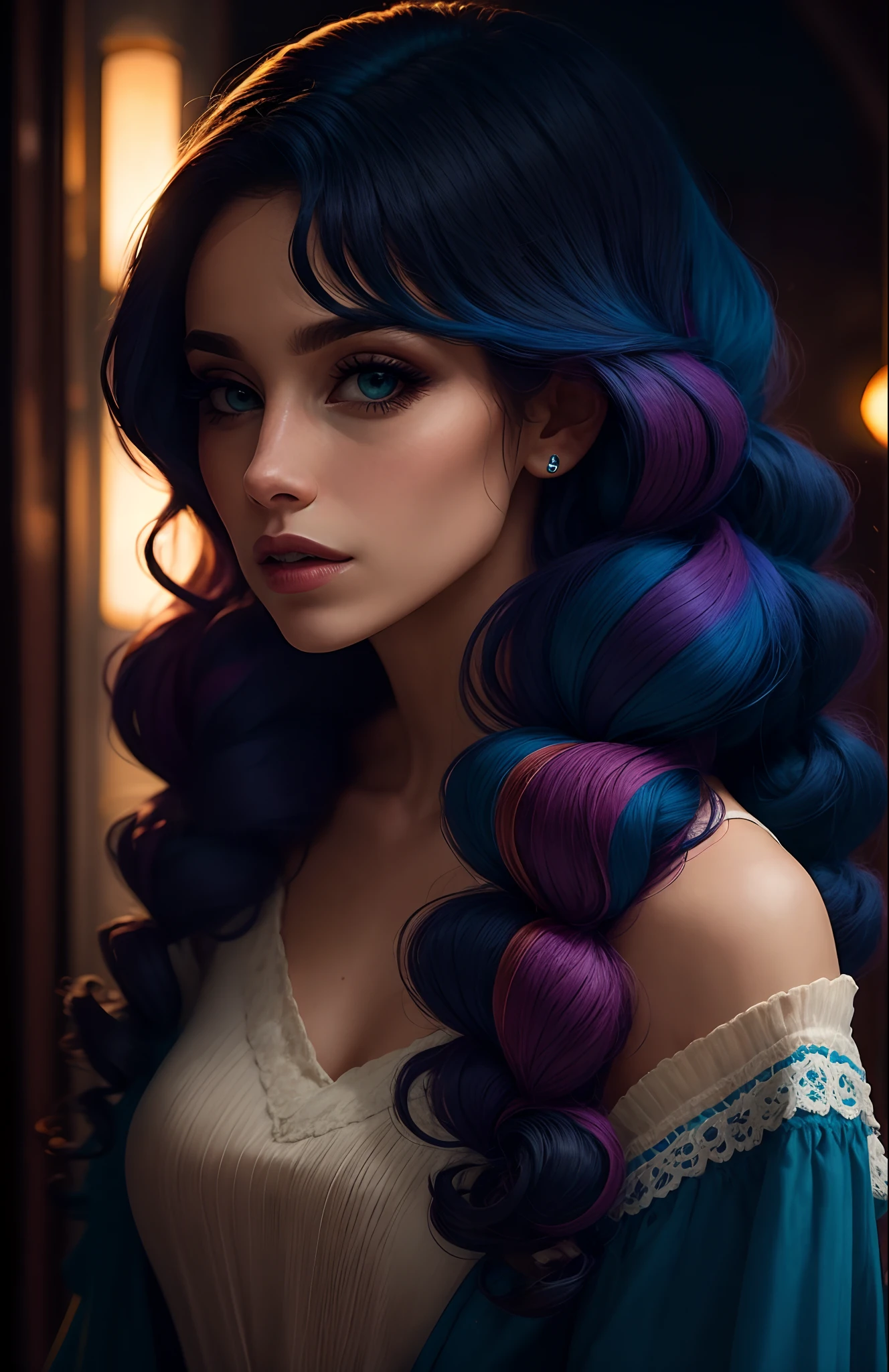 mujer grande de cabello rojo en lenceria