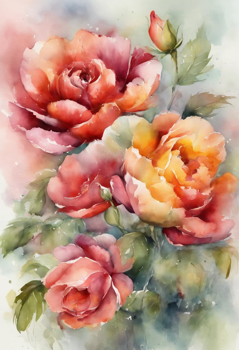 Colorsplash, the romance between a young couple immersed in the beauty of nature. Detailed digital art and exquisite painting techniques bring their love story to life. The stunning floral background features a delicate gradient that adds depth and allure, highly detailed, hd, 2k, 4k, 8k, 16k,32k64k,ultra render