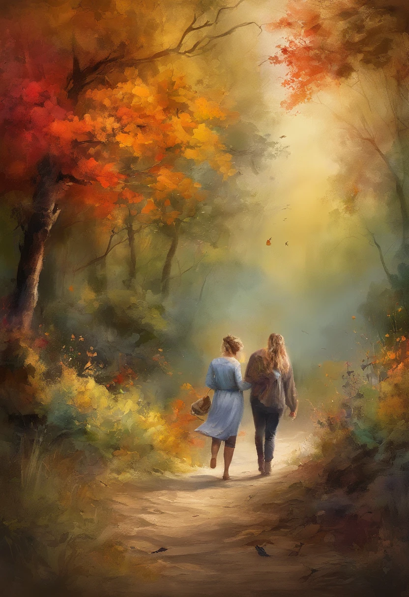 Colorsplash, the romance between a young couple immersed in the beauty of nature. Detailed digital art and exquisite painting techniques bring their love story to life. The stunning floral background features a delicate gradient that adds depth and allure, highly detailed, hd, 2k, 4k, 8k, 16k,32k64k,ultra render