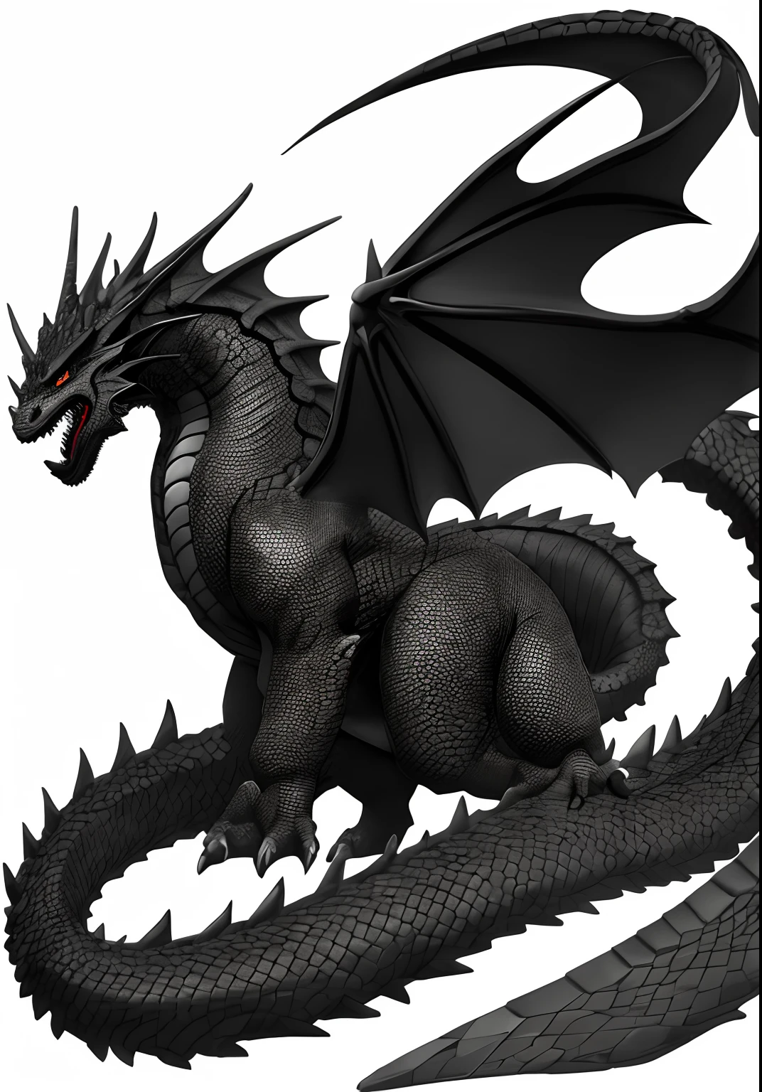 Young dragon, concept art, black onix scales, dragon, animal, beast, chinese,