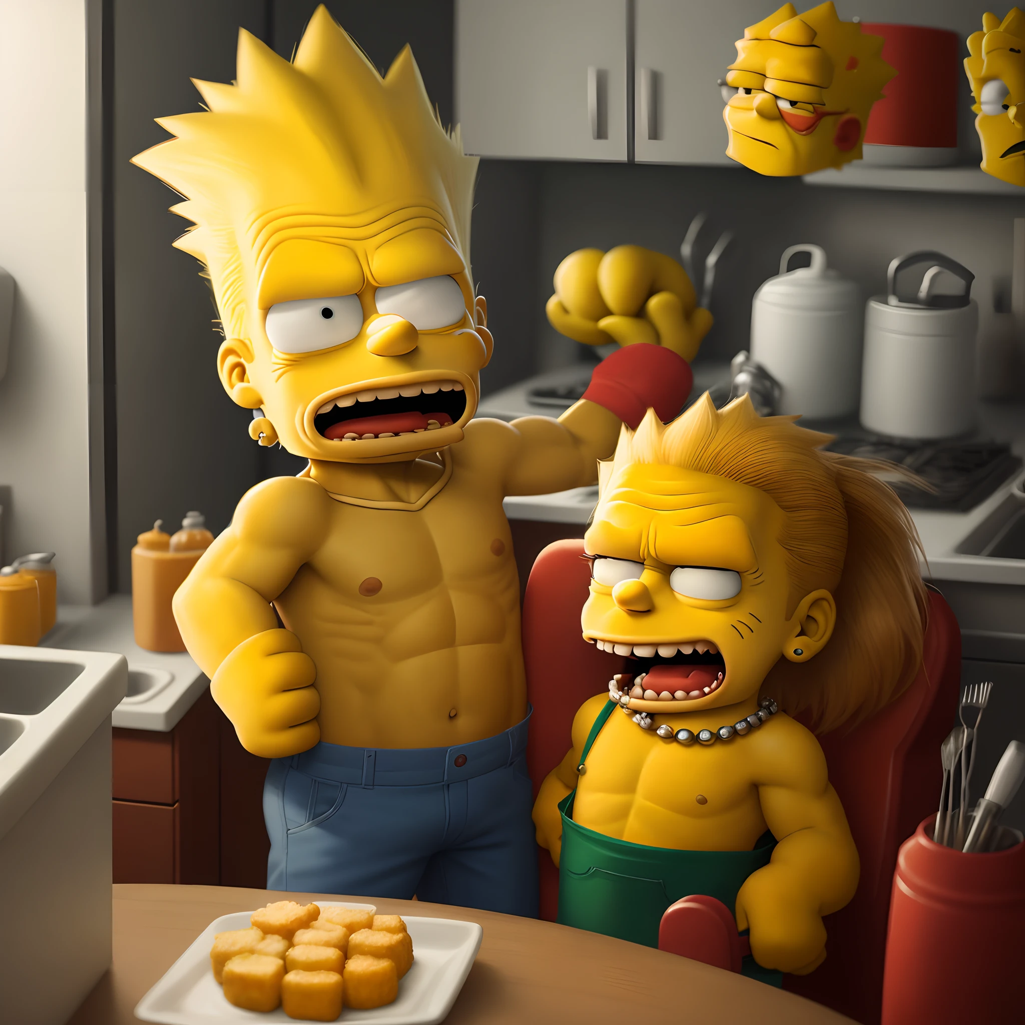 Bart Simpson with grills and the dentists
