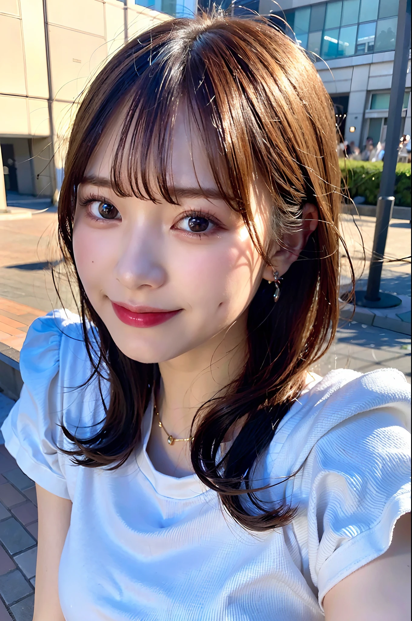 (top-quality、8K、32K、masuter piece、nffsw:1.2)、profile、(slim figure:1.2)、(s lips) 、18year old、kawaii pose、Incredibly ridiculous、(Shinjuku Kabukicho:1.3)、Colossal tits、二重まぶた、shinny skin、Realistic rays、mare、beauitful face、(A smile:1.3)、crouching down、(From above:1.2)、(a closeup:1.4)、blurry backround、(Front Focus)、(Dark: 1.6)、Fantasy Art、photoRealstic、Professional Lighting、extra detailed face、Award-winning、deep-shadows、A path lined with flourishing cherry blossom trees