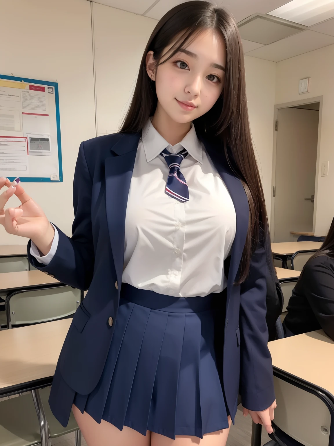 student clothes、high-school uniform、large full breasts