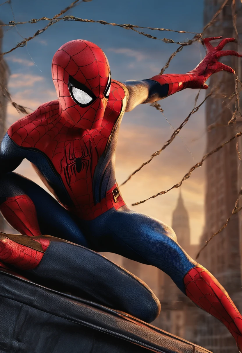 Spiderman with an erect penis and voting semen